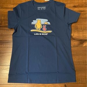 Life is good WINNIE PIGLET BEACH WALK CREW NECK SS T SHIRT